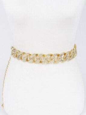 Rhinestone Oversized Plus Size Chain Belt
